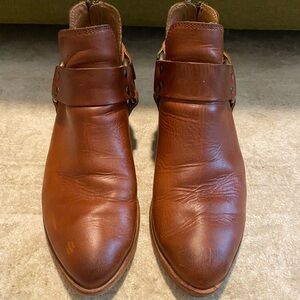 Frye Brown Harness Ankle Boots